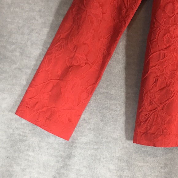 CHICO’S “Additions” Christmas Holiday Valentines Mandarin Style Brocade Jacket - Picture 6 of 15